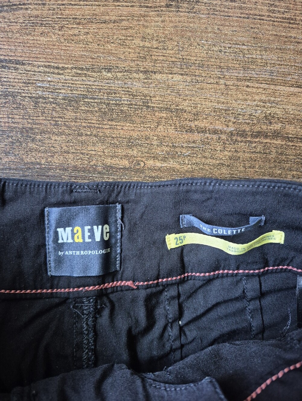 Maeve The Colette Wide Leg Black Viscose Linen Blend Pants 25 P - Picture 7 of 7